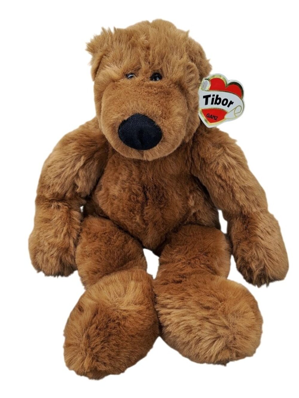Vintage Tibor Ganz 1995 Brown Plush Bear New Stuffed Animal Big Nose Floppy 15"
